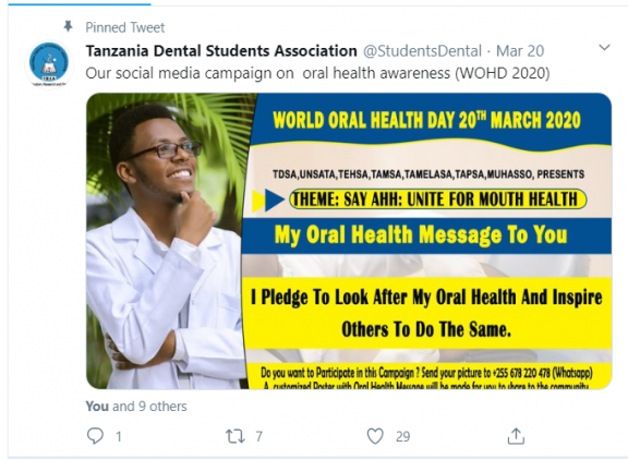 FDI member_Tanzania Dental Students Association_WOHD winner