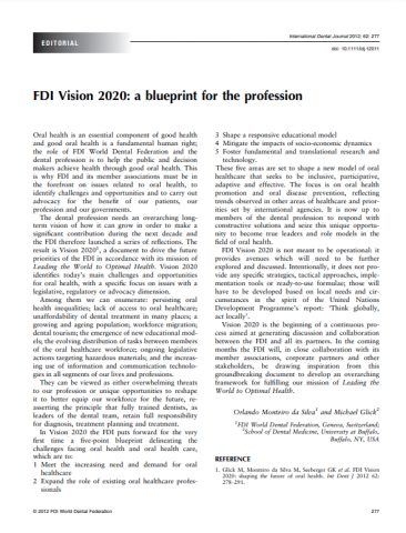 FDI Vision 2020_a blueprint for the profession_journal article
