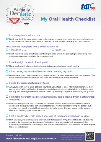 Collaborative Care Continuum: My oral health checklist