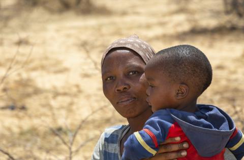 African woman with child